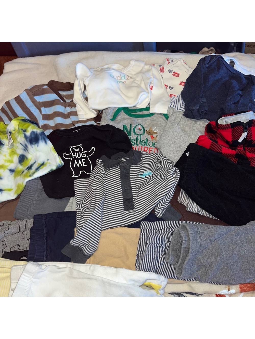 Huge 26 Pc Baby Boy 3 mo Fall/Winter Clothing Lot Pjs Pants Bodysuits Outfits